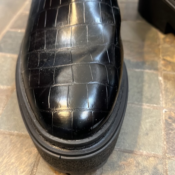 BP Cait Black Crocodile Embossed Platform Chelsea Boots Size 10 - Picture 7 of 13